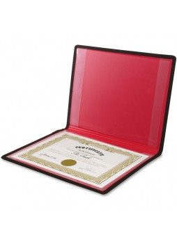 Certificate holder, 12" Width x 9" Sheet Size - 2Internal Pockets - Polypropylene - Black - 1 Each - ang204